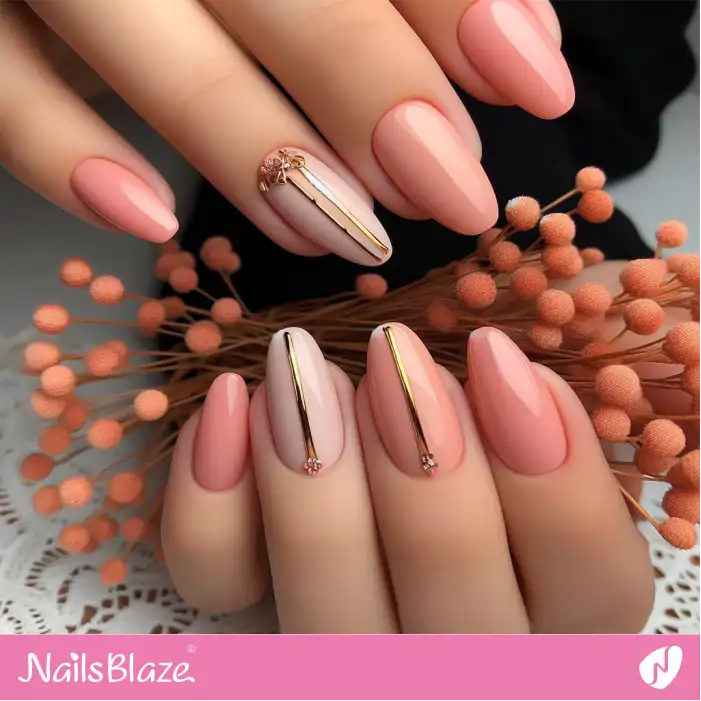 Peach Fuzz Nails with Embellishment | Color of the Year 2024 - NB1726